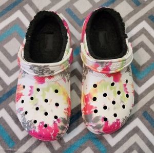 Tie Dye Lined Crocs M7W9